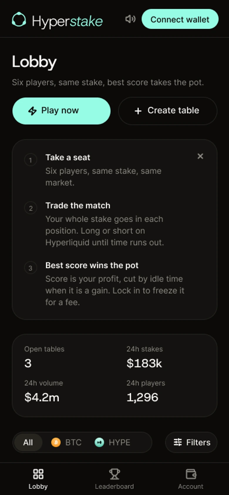 Hyperstake, Mobile app, 1