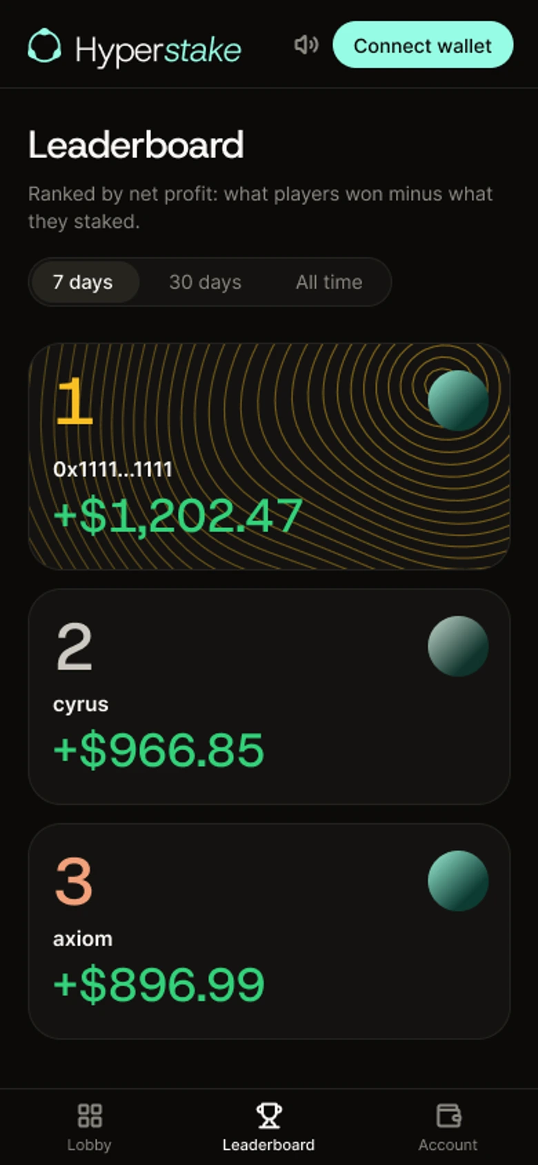 Hyperstake, Mobile app, 3