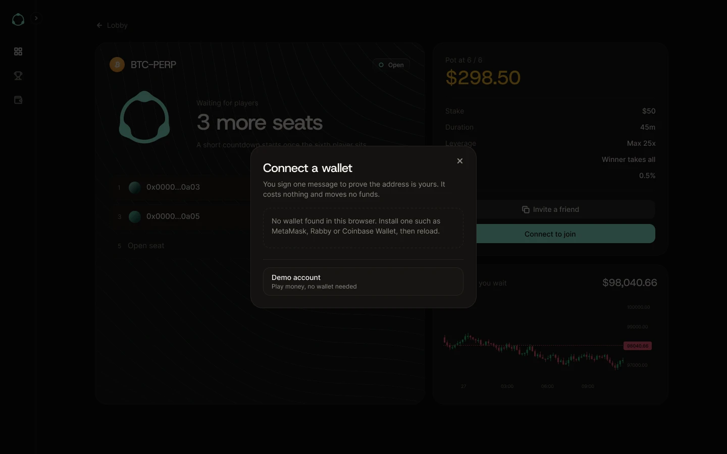 Hyperstake, App screens, 3