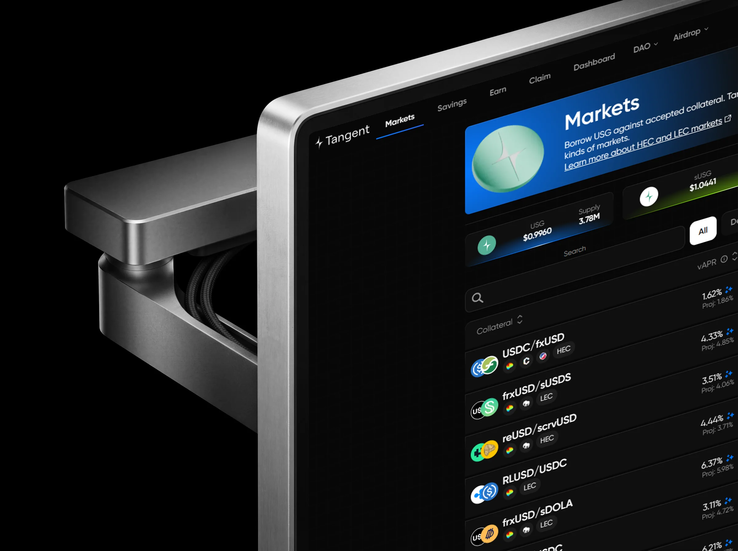 Tangent, Interface de la dapp, 4