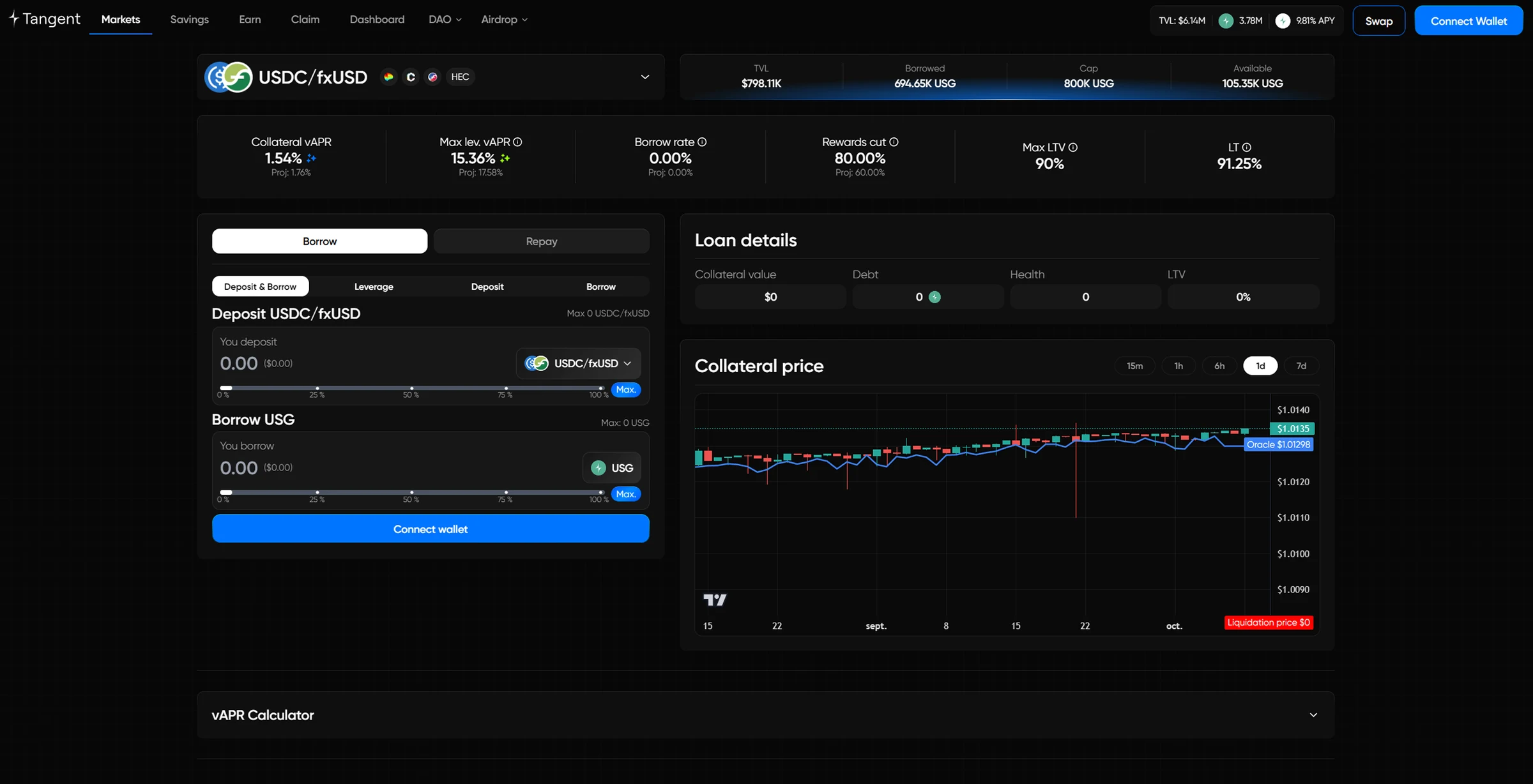 Tangent, Interface de la dapp, 1